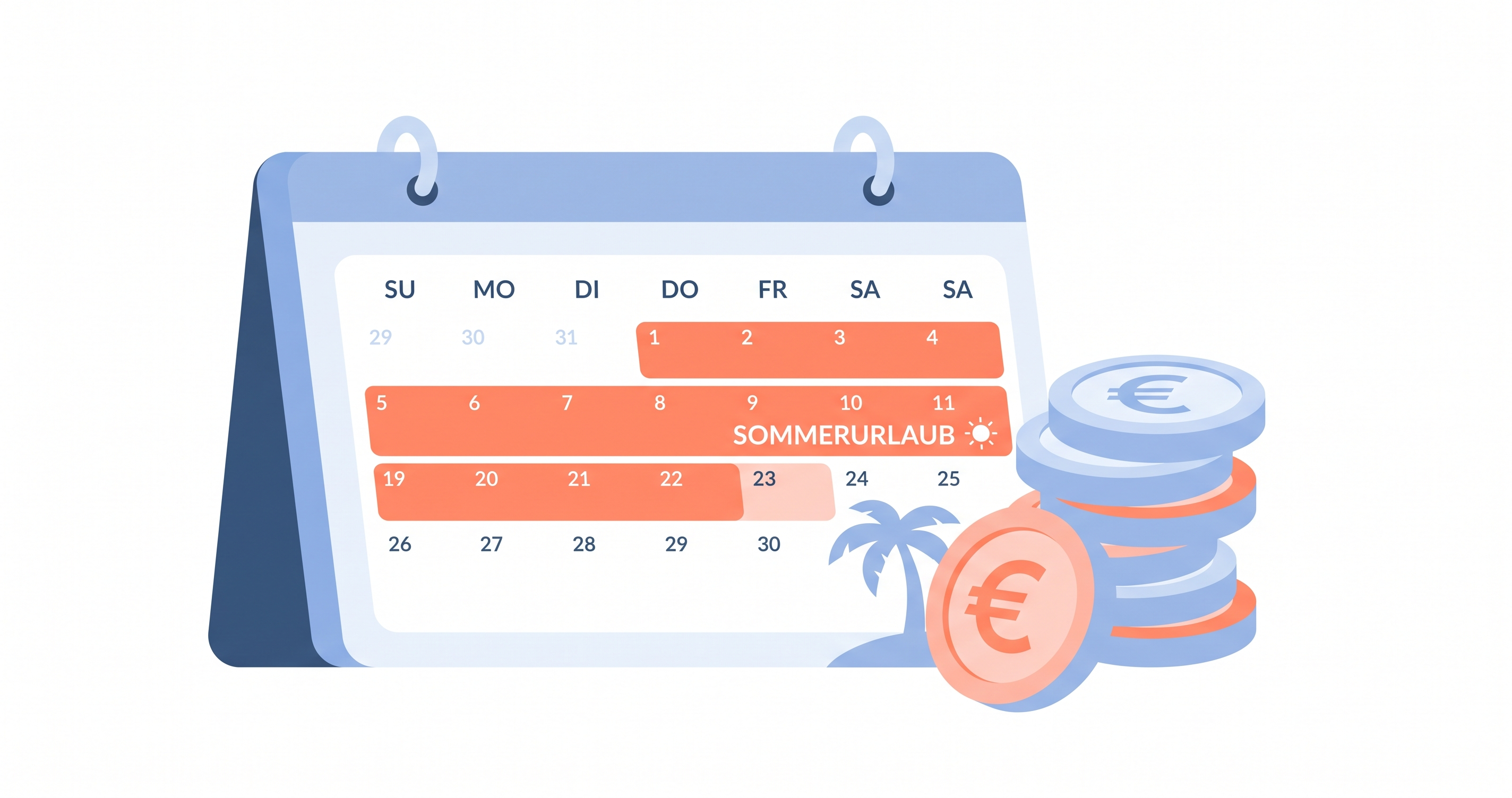 Illustration: Urlaubsgenehmigung in TodayOff — genehmigter Urlaub im Kalender